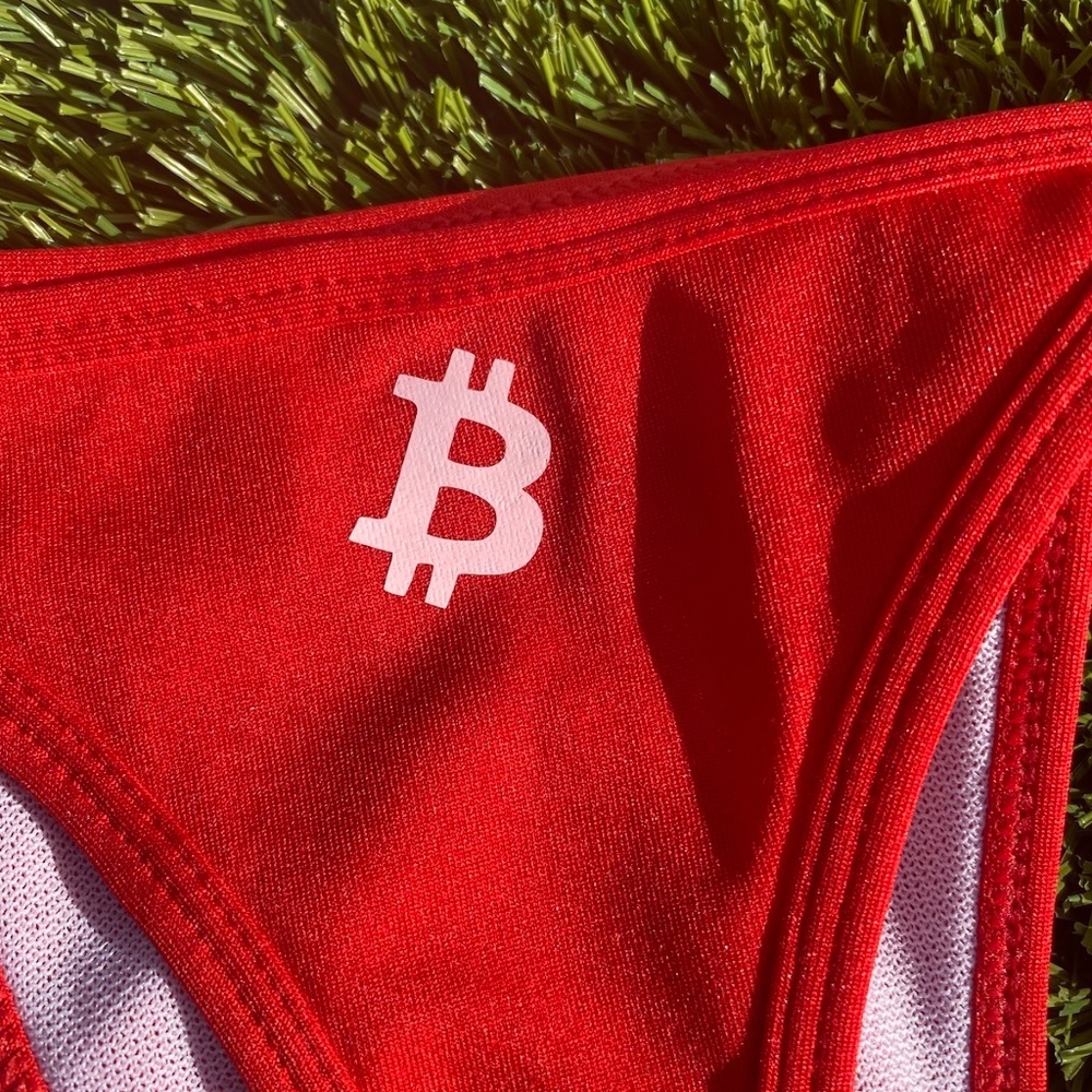 The Original Bitcoin Thong Bikini in Red - Picture 11 of 14